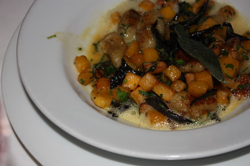 I think this was gnocchi with browned butter, sage, and squash. 
