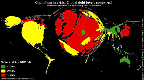 Mapa mundial de la deuda (marzo 2010)