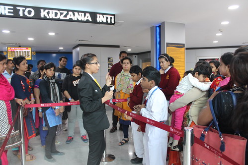 KidZania Tour for Kids with disabilities:The kids being welcomed by the Kidzania team.