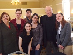 Professor Galinsky at lunch with Classics faculty, majors