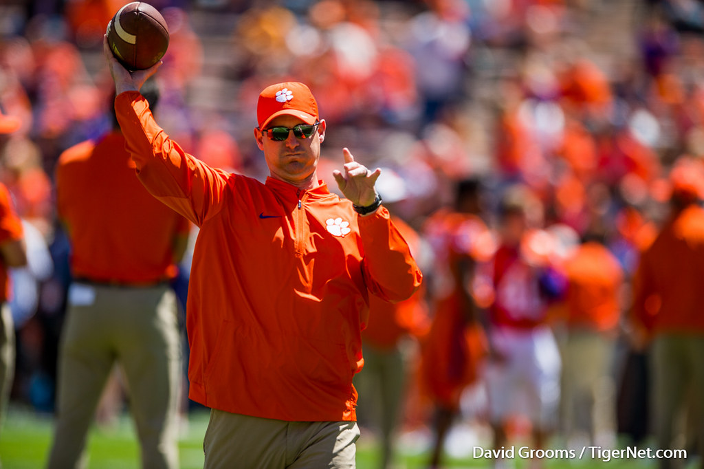 Clemson Football Photo of Jeff Scott and springgame