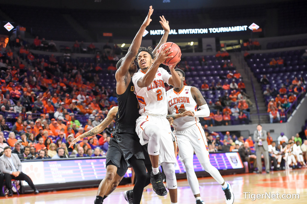 Clemson Basketball Photo of Marcquise Reed and oakland and nit