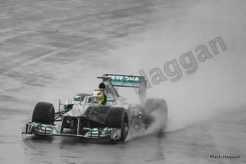 Lewis Hamilton in Free Practice 1 for the 2013 British Grand Prix