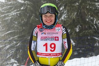 April 15th, 2017 - Cassidy Gray of Canada takes second place in the U16 McKenzie Investments Whistler Cup Womens Slalom- Photo By Jon Hair - coastphoto.com
