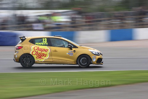 Ambrogio Perfetti in Renault Clio Cup Race Three at the British Touring Car Championship 2017 at Donington Park