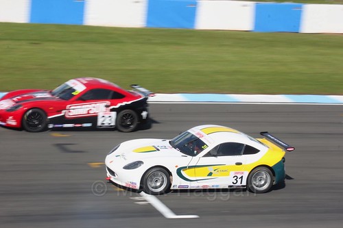Charlie Digby in Ginetta Junior Race One during the BTCC Weekend at Donington Park 2017