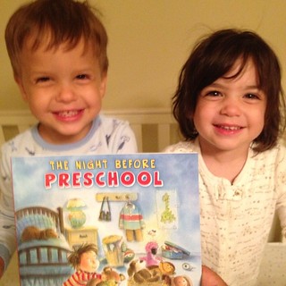 They love preschool!  #twins #toddler #parents