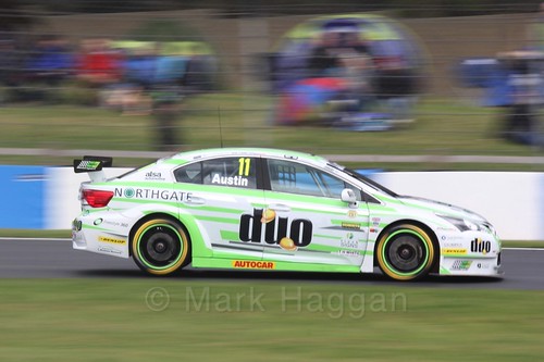 Rob Austin in race one at the British Touring Car Championship 2017 at Donington Park