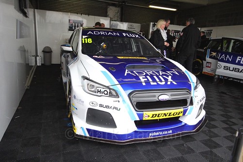 Ashley Sutton in the garage before race two at the British Touring Car Championship 2017 at Donington Park