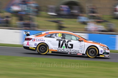Will Burns in race One at the British Touring Car Championship 2017 at Donington Park