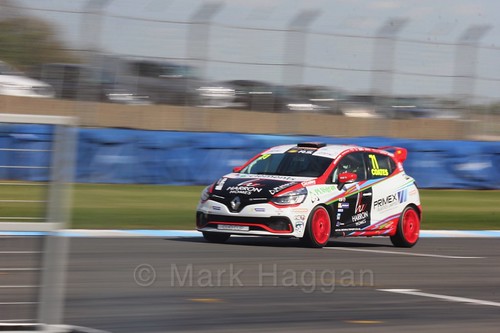 Max Coates in Clio Cup qualifying during the BTCC Weekend at Donington Park 2017: Saturday, 15th April