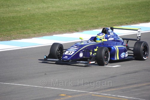 Logan Sargeant in British F4 Race One during the BTCC Weekend at Donington Park 2017: Saturday, 15th April
