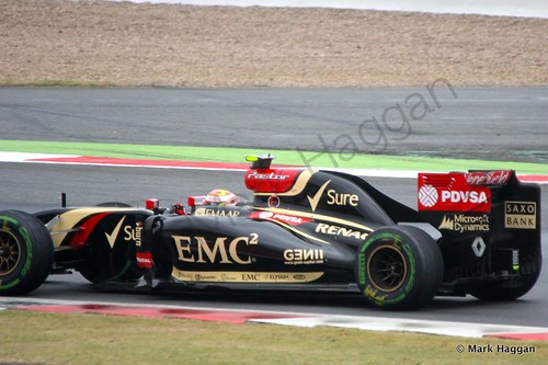 Pastor Maldonado in his Lotus during qualifying for the 2014 British Grand Prix