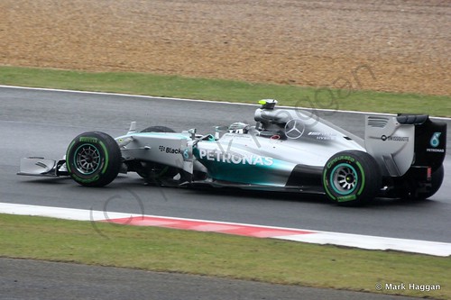 Nico Rosberg in his Mercedes during qualifying for the 2014 British Grand Prix