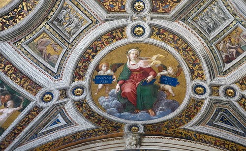 Raphael, allegorical figure of theology, ceiling