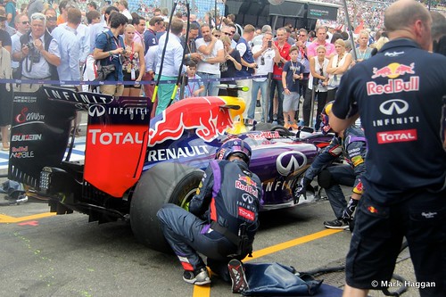Red Bull practice before the 2014 German Grand Prix
