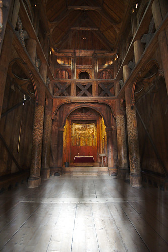 Inside Stave church, Norwegian Museum of Cultural History, Oslo