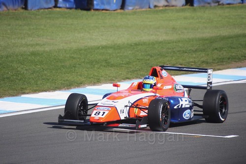 Oscar Piastri in British F4 Race One during the BTCC Weekend at Donington Park 2017: Saturday, 15th April