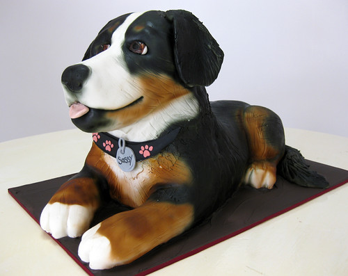 Sassy the Dog sculpted cake