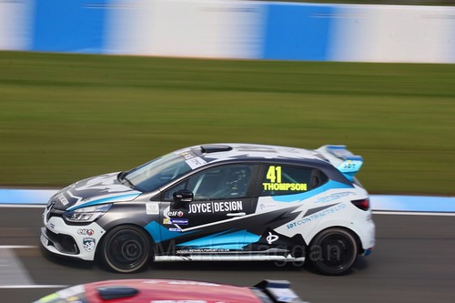 Aaron Thompson in the Clio Cup qualifying during the BTCC Weekend at Donington Park 2017: Saturday, 15th April