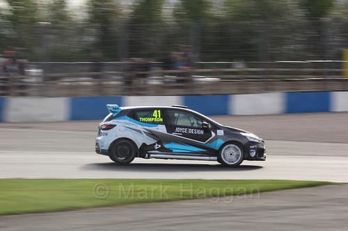 Aaron Thompson in Renault Clio Cup Race Three at the British Touring Car Championship 2017 at Donington Park