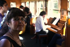 The piano bar of the train