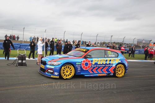 Andrew Jordan on the grid before race two at the British Touring Car Championship 2017 at Donington Park
