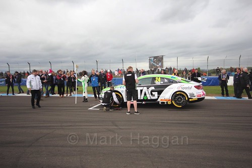 Jake Hill on the grid before race two at the British Touring Car Championship 2017 at Donington Park