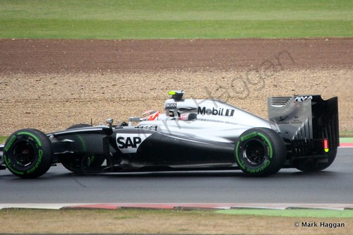 Kevin Magnussen in his McLaren during qualifying for the 2014 British Grand Prix