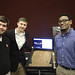 Students show off their arcade game project.