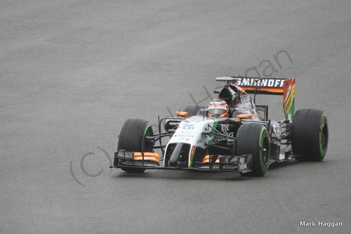 Nico Hulkenberg in his Force India during qualifying for the 2014 British Grand Prix