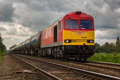 DB Class 60 No 60044 at Staythorpe Foot Crossing with 6E54 Kingsbury to Humber discharged tanks on 12-05-2014