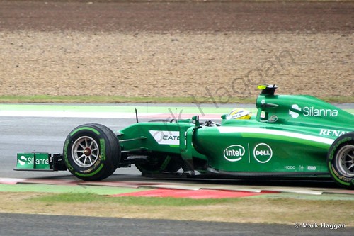 Marcus Ericsson in his Caterham during qualifying for the 2014 British Grand Prix