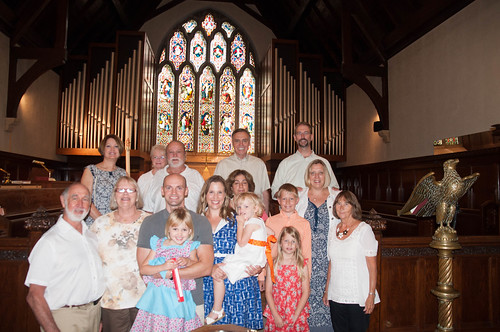 The whole group at Charlotte's Baptism.  Not pictured is Father Doyle who performed the ceremony. • <a style="font-size:0.8em;" href="http://www.flickr.com/photos/96277117@N00/14615788518/" target="_blank">View on Flickr</a>