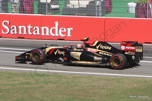 Pastor Maldonado in his Lotus during Free Practice 2 at the 2014 German Grand Prix