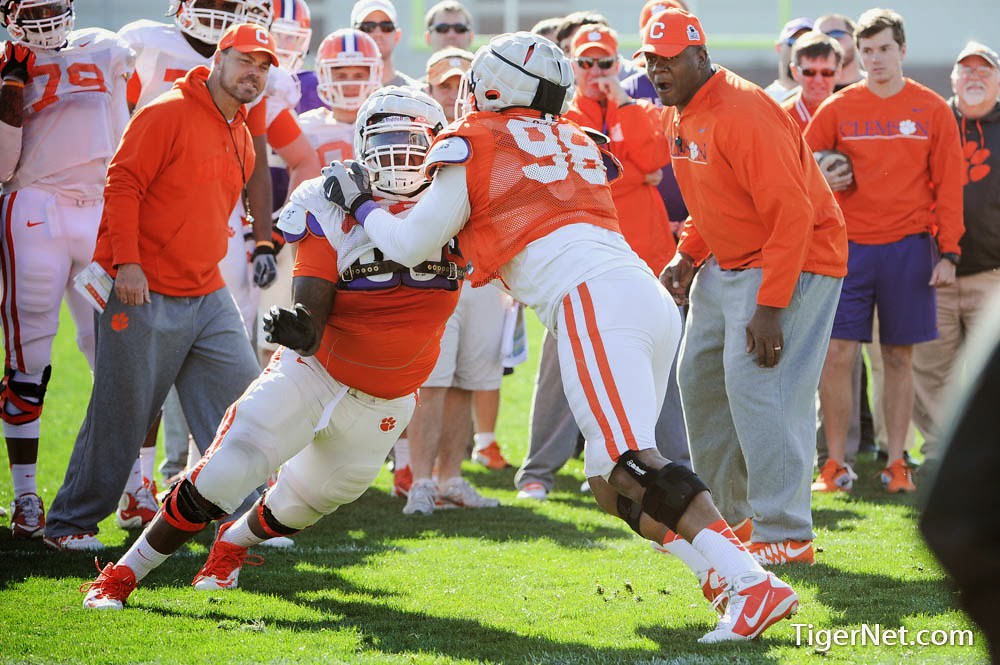 Clemson Football Photo of Kevin Dodd and practice and Shaq Anthony