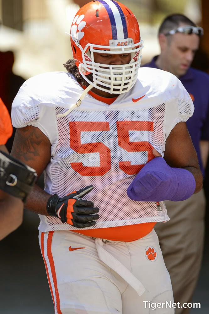 Clemson Football Photo of practice and Tyrone Crowder
