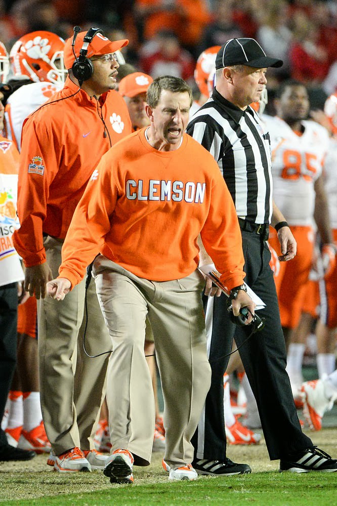 Clemson Football Photo of Bowl Game and Dabo Swinney and ohiostate