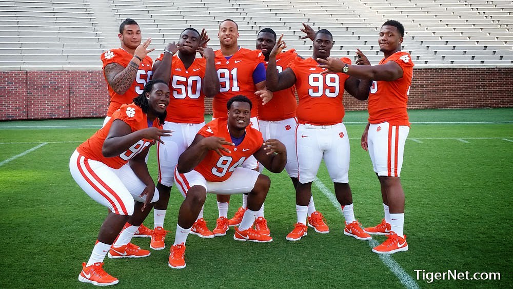 Clemson Football Photo of Carlos Watkins and DJ Reader and DeShawn Williams and Grady Jarrett and Jabril Robinson and Josh Watson and Roderick Byers and Scott Pagano and teamphotos