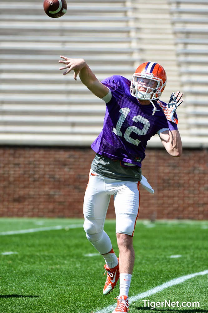 Clemson Football Photo of practice and Nick Schuessler