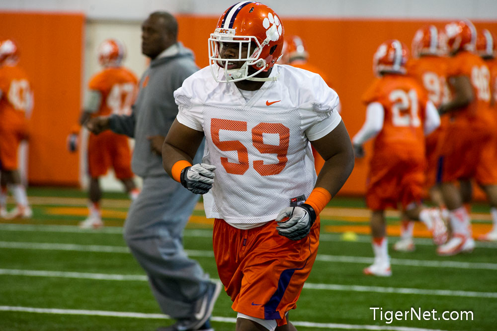 Clemson Football Photo of practice and Tra Thomas
