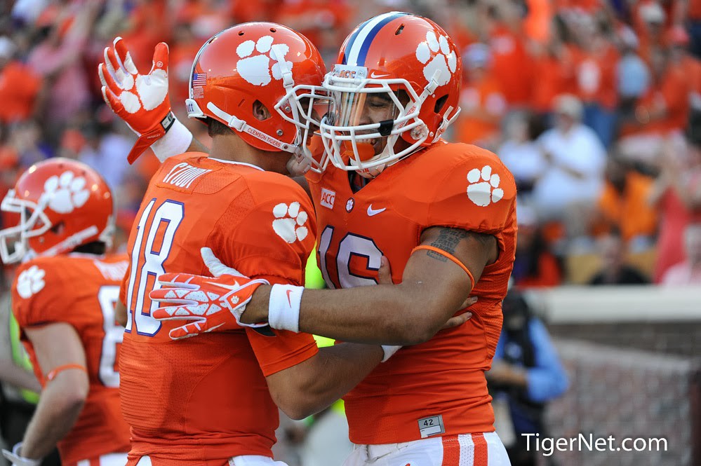 Clemson Football Photo of Cole Stoudt and Jordan Leggett and Wake Forest