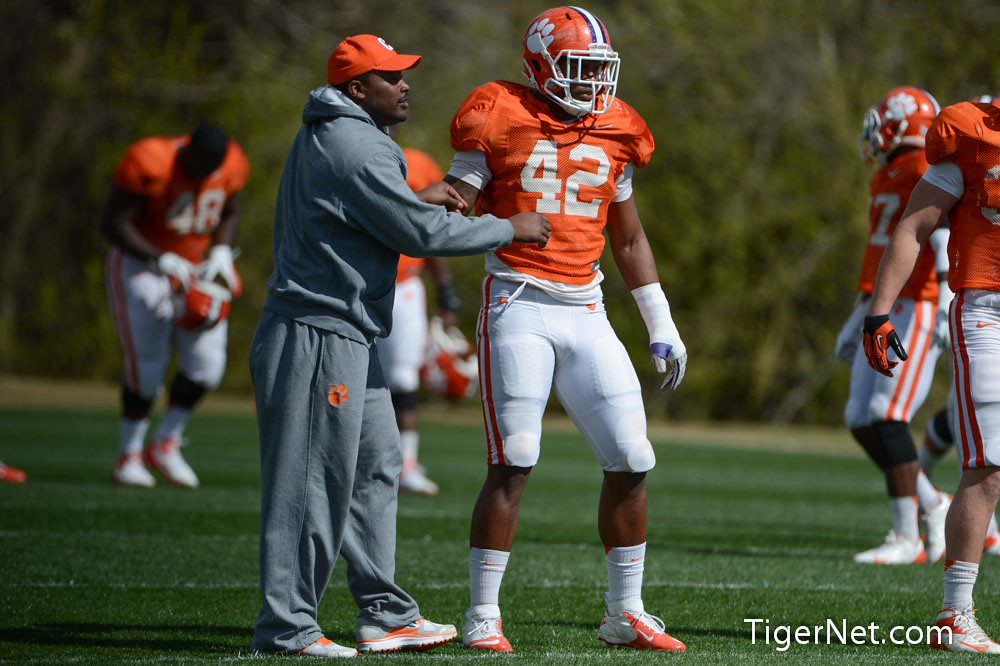 Clemson Football Photo of Keith Adams and practice and Stephone Anthony