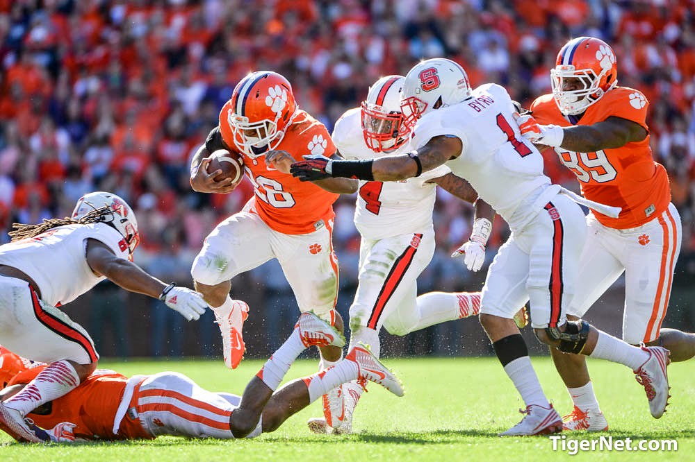Clemson Football Photo of Adam Choice and jayjaymccullough and NC State