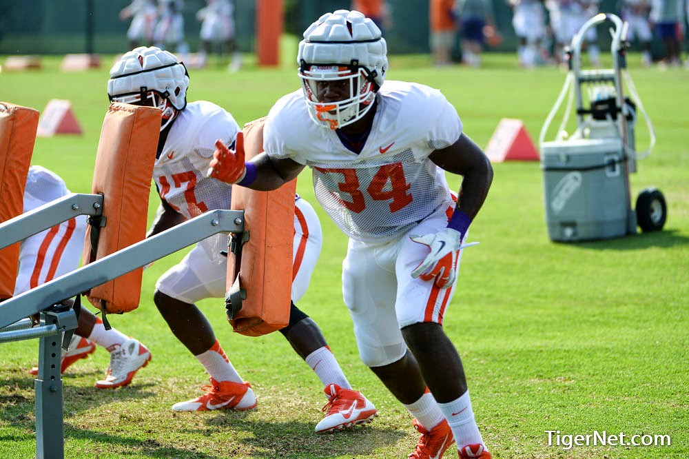 Clemson Football Photo of Kendall Joseph and practice