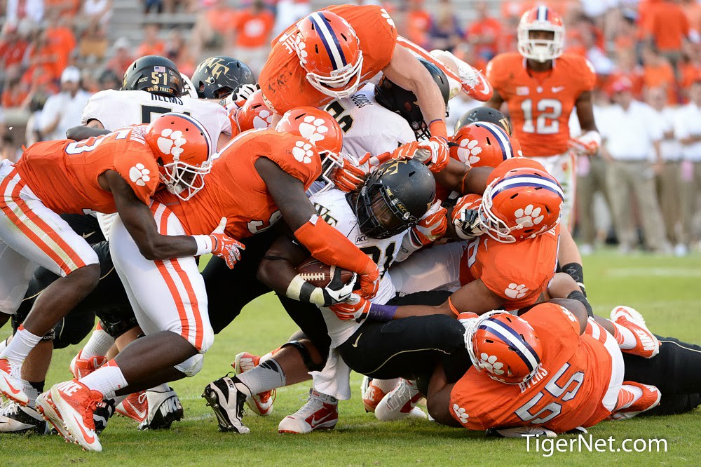 Clemson Football Photo of Ben Boulware and Roderick Byers and Shaq Lawson and Wake Forest