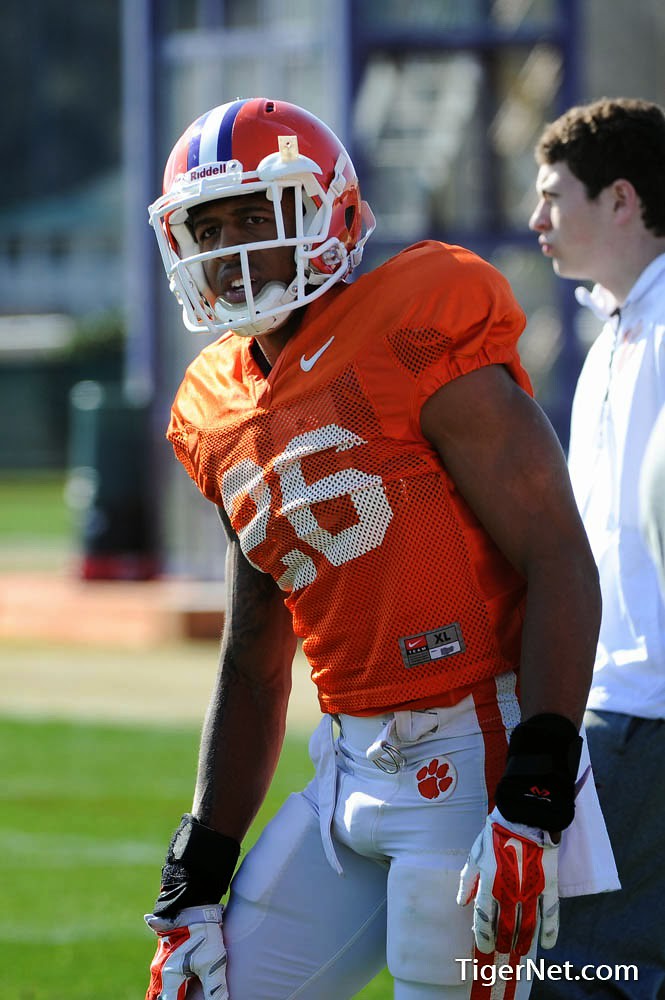 Clemson Football Photo of Garry Peters and practice