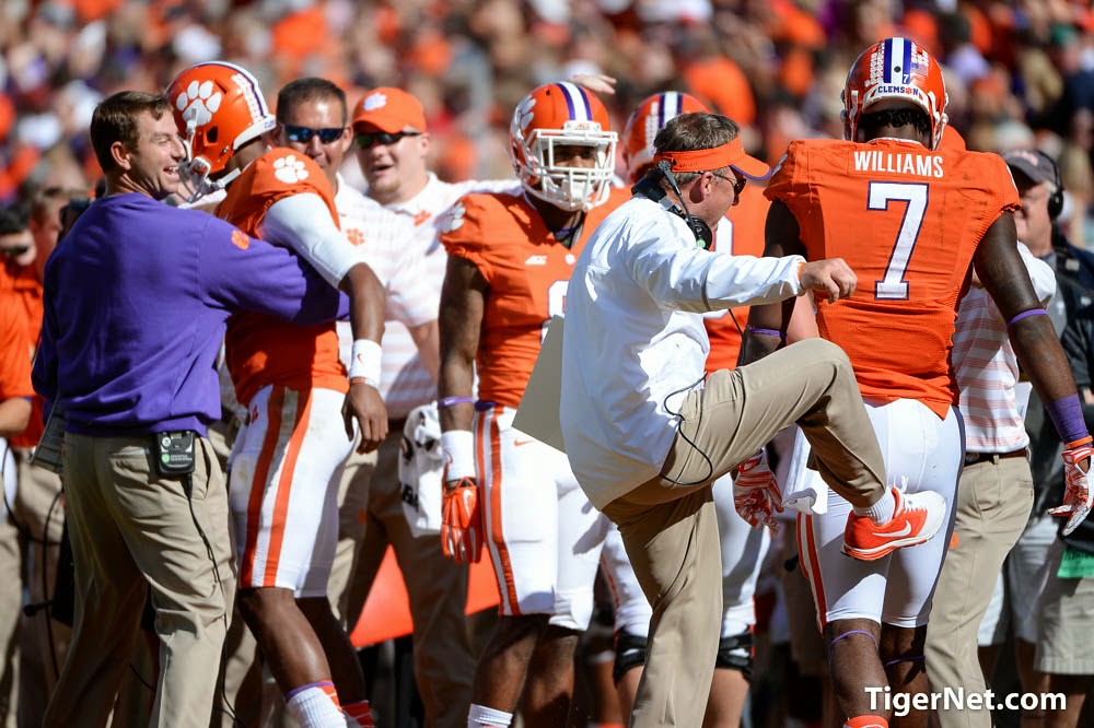 Clemson Football Photo of Chad Morris and Mike Williams and NC State