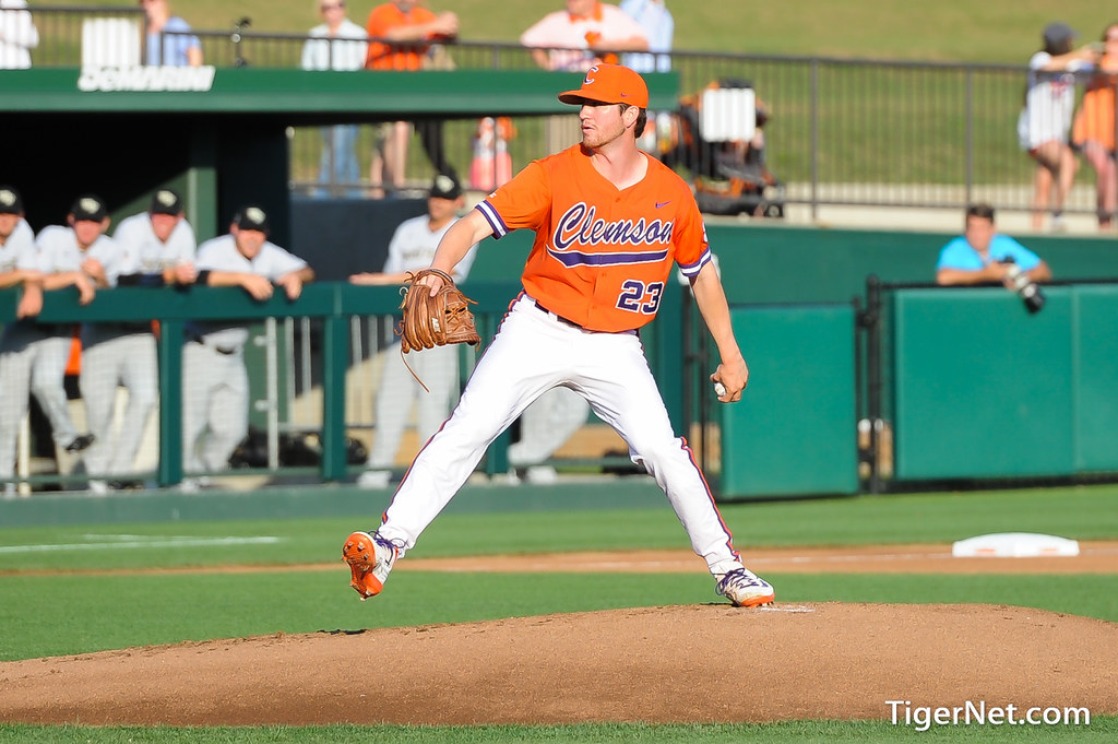 Clemson Baseball Photo of Charlie Barnes and Wake Forest