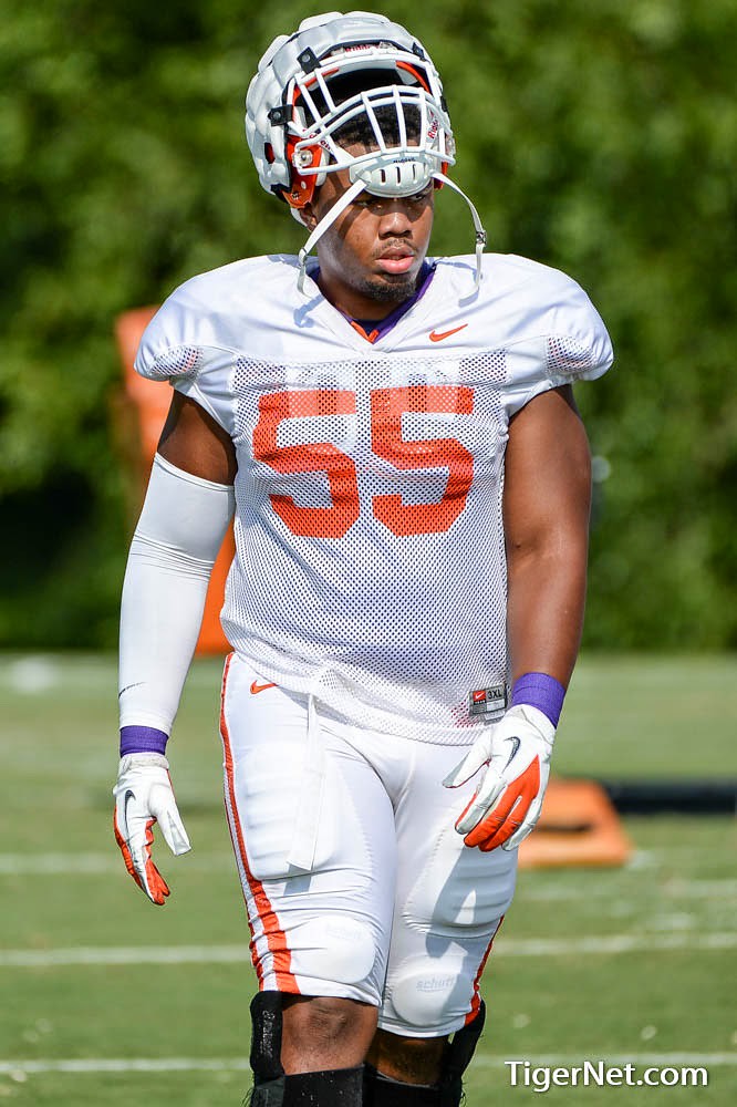 Clemson Football Photo of practice and Roderick Byers